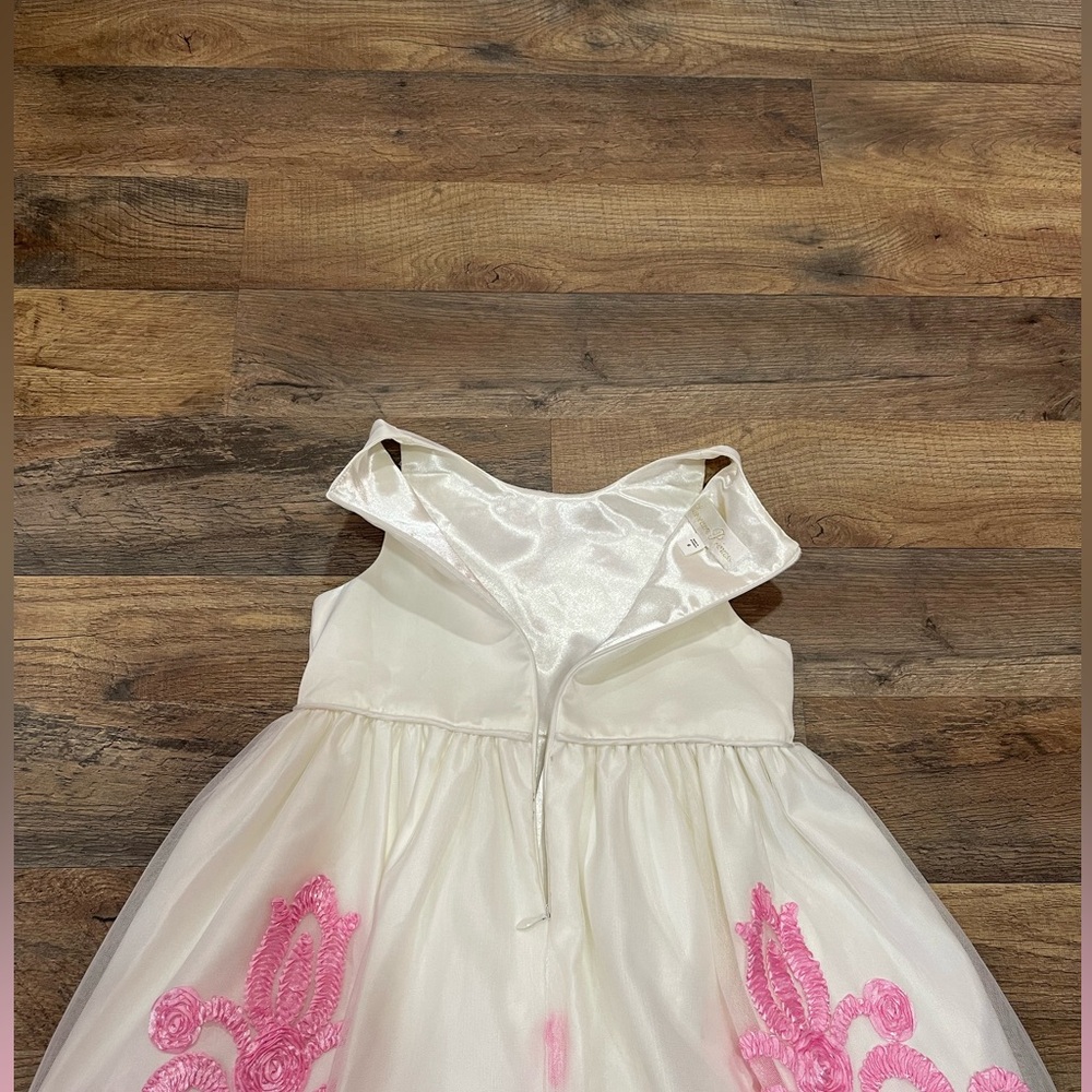 American Princess White and Pink A-Line Sundress for Weddings - Picture 4 of 12